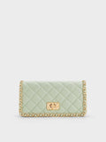 CHARLES & KEITH_Micaela Quilted Long Wallet_Green