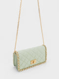 CHARLES & KEITH_Micaela Quilted Long Wallet_Green