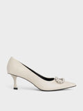 CHARLES & KEITH_Gem-Embellished Patent Leather Pumps_Chalk