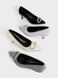 CHARLES & KEITH_Gem-Embellished Patent Leather Pumps_Chalk