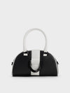 CHARLES & KEITH_Gabine Two-Tone Leather Top Handle Bag_Black