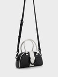 CHARLES & KEITH_Gabine Two-Tone Leather Top Handle Bag_Black