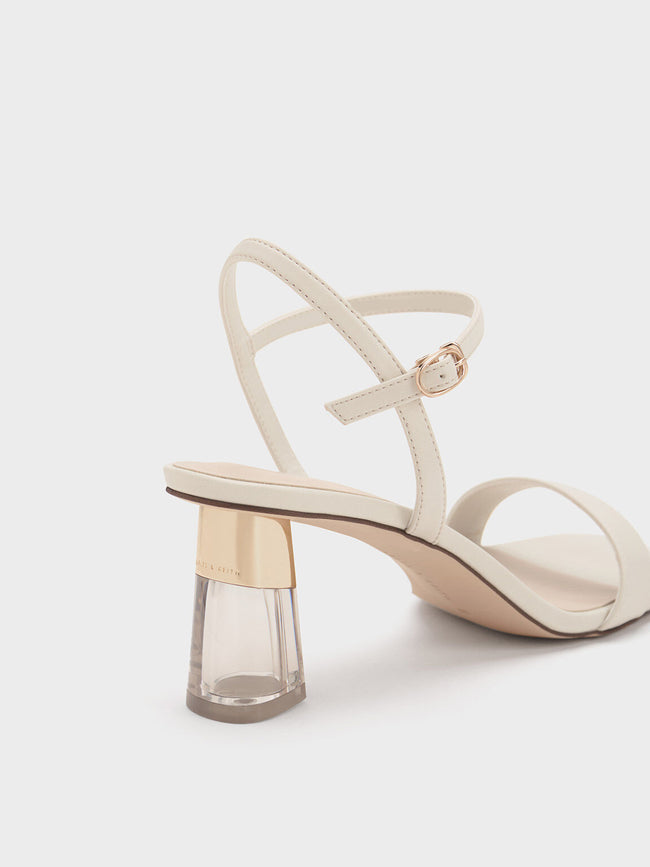 Charles & Keith Women's Clear Trapeze Heel Sandals