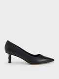 CHARLES & KEITH Bamboo Heel Pointed-Toe Pumps Black