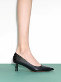 CHARLES & KEITH Bamboo Heel Pointed-Toe Pumps Black