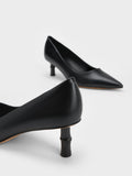 CHARLES & KEITH Bamboo Heel Pointed-Toe Pumps Black