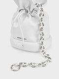 CHARLES & KEITH Shiloh Drawstring Bucket Bag White