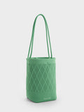 CHARLES & KEITH Genoa Knitted Drawstring Bag Green