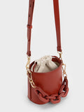 CHARLES & KEITH Catena Bucket Bag Brick