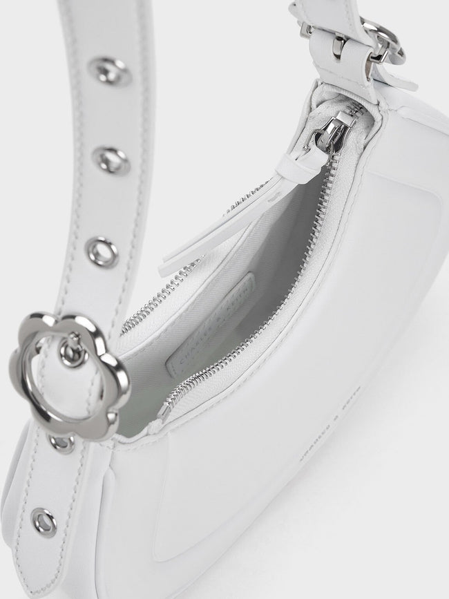 Petra Curved Shoulder Bag - White