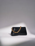 CHARLES & KEITH Arley Scarf Chain-Link Trapeze Bag Black