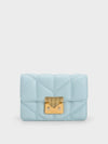 CHARLES & KEITH Eudora Chevron Boxy Bag Blue