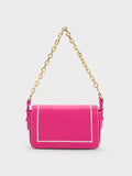 CHARLES & KEITH Astra Chain Handle Bag Fuchsia