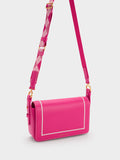 CHARLES & KEITH Astra Chain Handle Bag Fuchsia