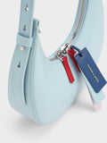 CHARLES & KEITH Cockade Crescent Hobo Bag Blue