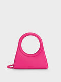 CHARLES & KEITH Camelia Circle Handle Geometric Bag Fuchsia