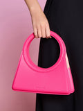 CHARLES & KEITH Camelia Circle Handle Geometric Bag Fuchsia