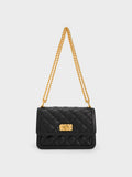 CHARLES & KEITH Micaela Quilted Chain Bag Black