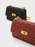 CHARLES & KEITH Micaela Quilted Chain Bag Black