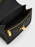 CHARLES & KEITH Micaela Quilted Chain Bag Black