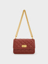 CHARLES & KEITH Micaela Quilted Chain Bag Brick