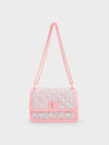 CHARLES & KEITH Micaela Tweed Quilted Chain Bag Pink