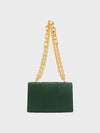 CHARLES & KEITH Georgette Chain Handle Bag Dark Green