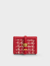 CHARLES & KEITH Trudy Metallic Accent Tweed Wallet Red