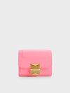 CHARLES & KEITH Kalinda Metallic Accent Wallet Pink