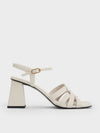 CHARLES & KEITH Interwoven Block Heel Sandals Chalk