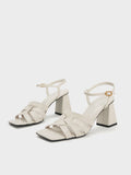 CHARLES & KEITH Interwoven Block Heel Sandals Chalk