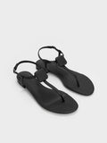 CHARLES & KEITH Koa Thong Sandals Black