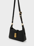 CHARLES & KEITH Chain Handle Shoulder Bag Black