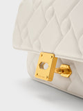 CHARLES & KEITH Tillie Quilted Chain Bag Cream