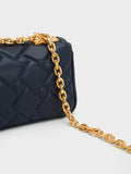 CHARLES & KEITH Tillie Quilted Chain Bag Navy