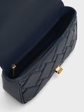 CHARLES & KEITH Tillie Quilted Chain Bag Navy