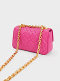 CHARLES & KEITH Tillie Quilted Chain Bag Fuchsia