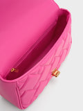 CHARLES & KEITH Tillie Quilted Chain Bag Fuchsia