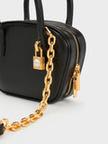 CHARLES & KEITH Suki Padlock Tote Bag Black