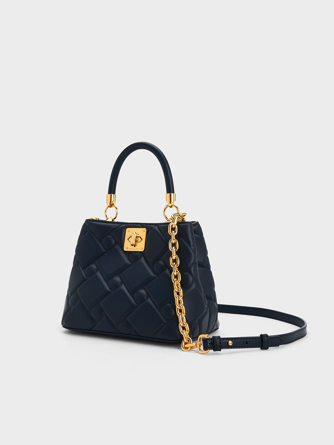 Tillie Quilted Chain Bag - Navy