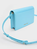 CHARLES & KEITH Padlock Envelope Crossbody Bag Light Blue