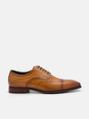 PEDRO Men Leather Brogue Derby Shoes - Camel