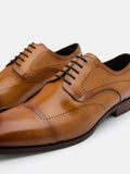 PEDRO Men Leather Brogue Derby Shoes - Camel