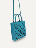 PEDRO Icon Leather Tote Bag - Cyan