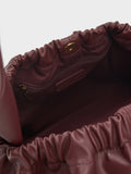 CHARLES & KEITH Large Ally Ruched Slouchy Bag Burgundy
