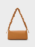 CHARLES & KEITH Cosette Ruched Handle Bag Chocolate