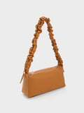 CHARLES & KEITH Cosette Ruched Handle Bag Chocolate