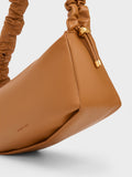 CHARLES & KEITH Cosette Ruched Handle Bag Chocolate