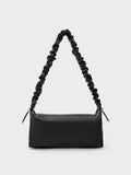 CHARLES & KEITH Cosette Ruched Handle Bag Noir