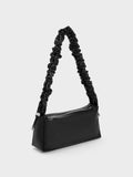 CHARLES & KEITH Cosette Ruched Handle Bag Noir